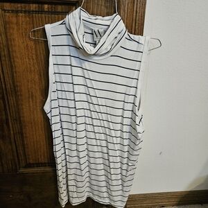 Worthington Black and White Striped Tank Top